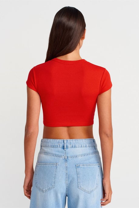 Dam Slim Fit Croppad Crewneck T-shirt - Image 2