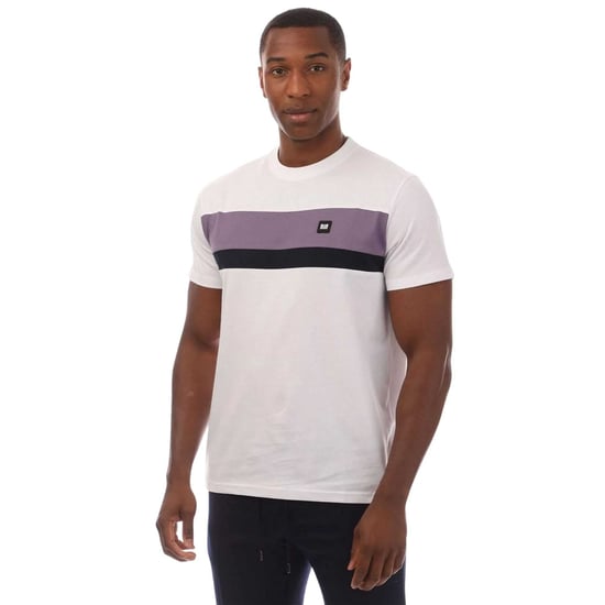 Weekend Offender Heren Kruiswoord Kleurblok T-shirt (Wit) - Image 2