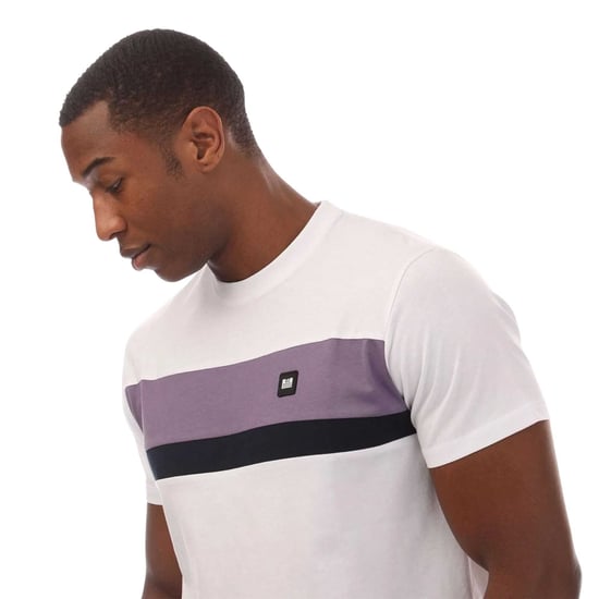 Weekend Offender Heren Kruiswoord Kleurblok T-shirt (Wit) - Image 4