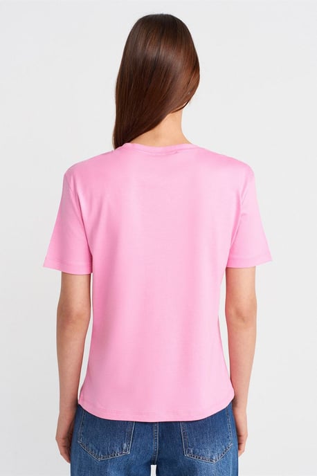 Dames Katoen Modal Crew Neck T-shirt - Image 1