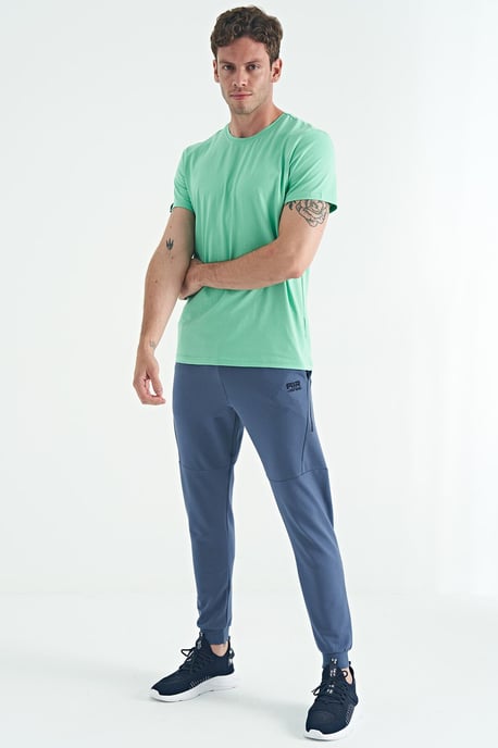 Herr T-shirt med rund hals i bomull och elastan - Image 6