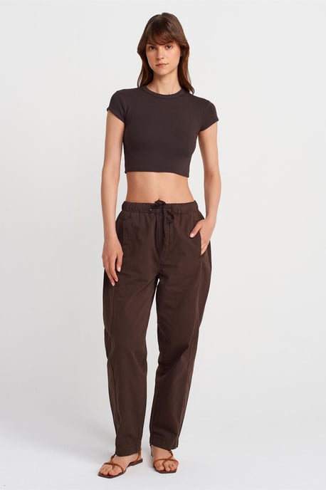 Dames Slim Fit Crop Crew Neck T-Shirt - Image 4