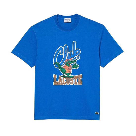 Lacoste Unisex Adult Club Printed Heavy Cotton T-Shirt (Blue) - Image 2