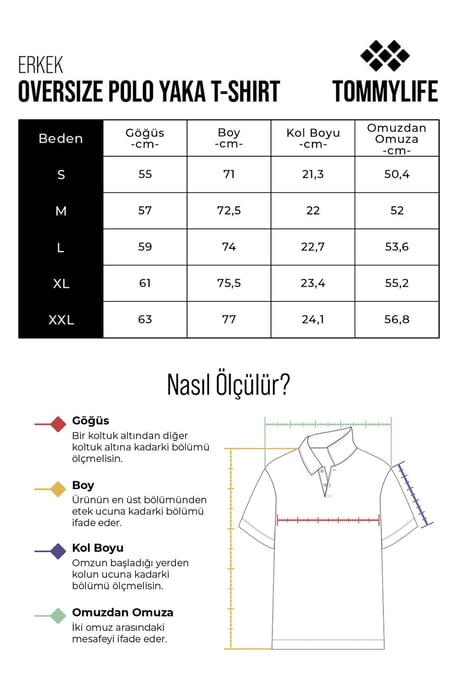 Heren Oversized Polo T-Shirt - Image 6