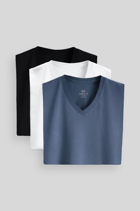 Men's Cotton Elastane V-Neck T-Shirt - Image 2