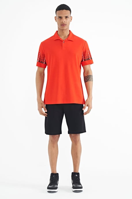 Heren Katoenen Polo Col Geprinte T-Shirt - Image 2