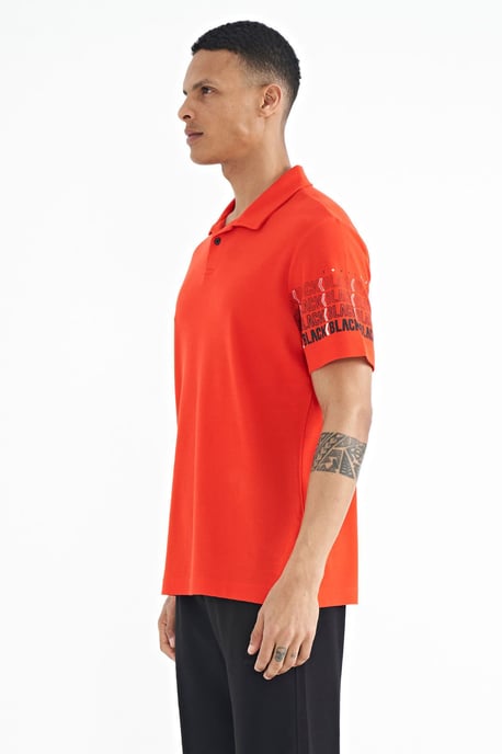 Heren Katoenen Polo Col Geprinte T-Shirt - Image 5