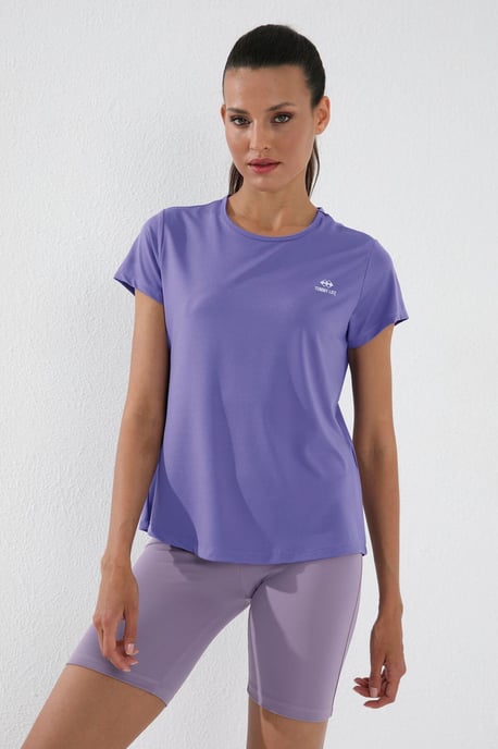 Dames Effen Korte Mouwen Rondhals T-Shirt - Image 2