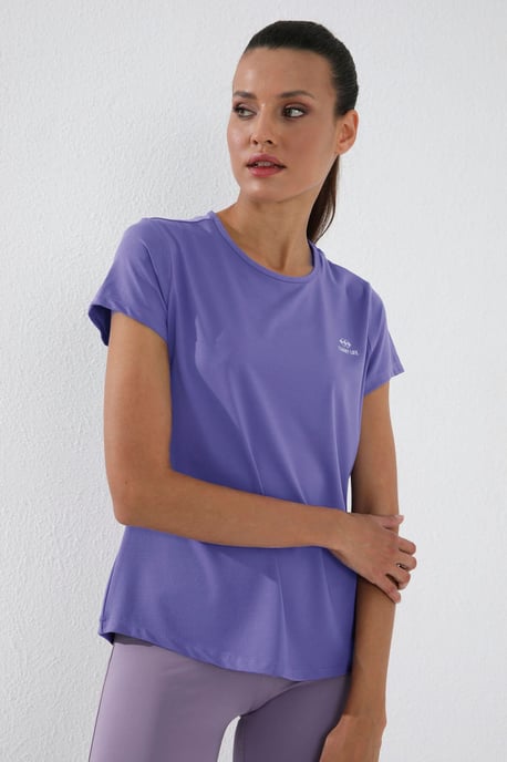 Dames Effen Korte Mouwen Rondhals T-Shirt - Image 3
