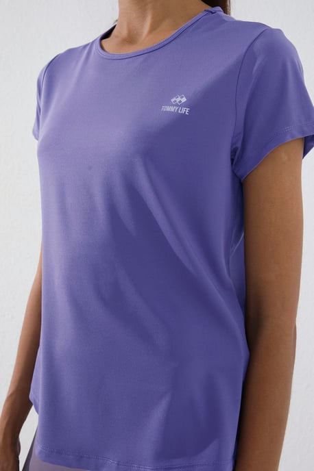 Dames Effen Korte Mouwen Rondhals T-Shirt - Image 4