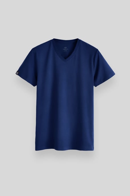 Herr V-ringad T-shirt med kort ärm - Image 1