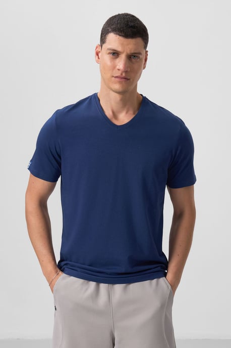 Herr V-ringad T-shirt med kort ärm - Image 2