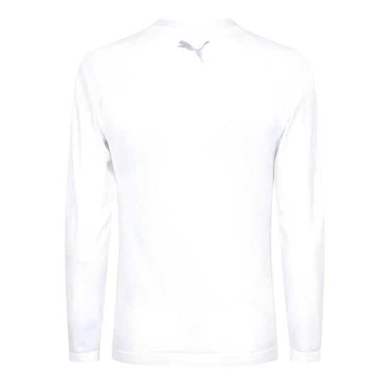 Puma Mens Logo Crew Neck Fitted Base Layer Top (White) - Image 2