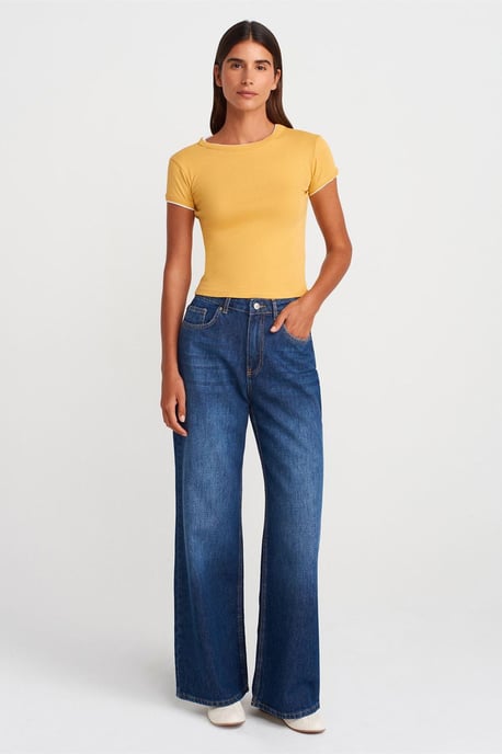Dames Slim Fit Katoenen Crop T-Shirt - Image 4