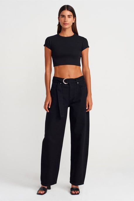 Dames Slim Fit Crop Crew Neck T-shirt - Image 4