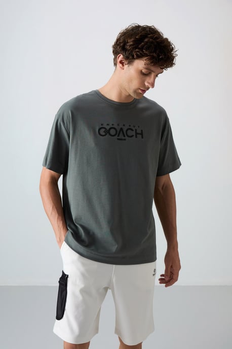 Oversized Logo Patch Crew Neck T-shirt - Image 4