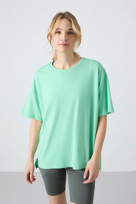 Oversized Katoen-Modal Ronde Hals T-Shirt - Image 5