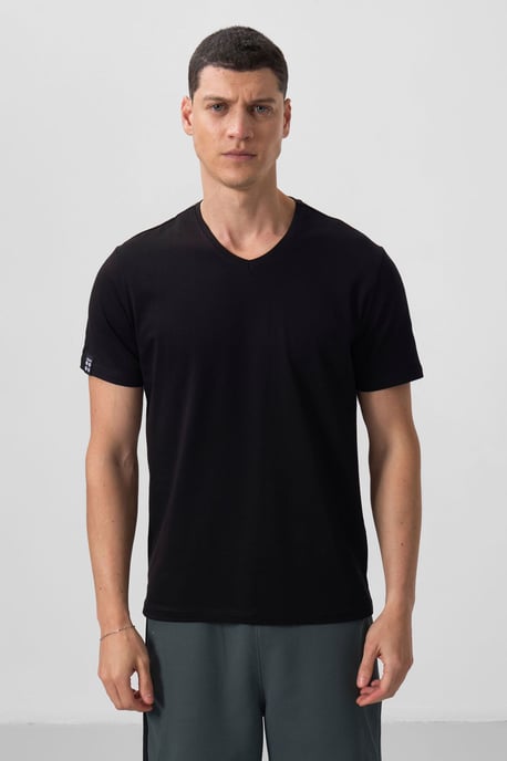Herr V-ringad T-shirt med kort ärm - Image 5