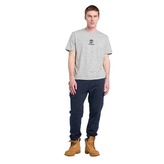 Timberland Mens Logo Stack T-Shirt (Grey) - Image 4