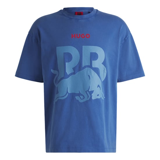 Hugo Unisex volwassen RB F1 Racing Grafisch T-Shirt met opdruk (Medium Blauw) - Image 1