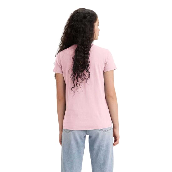 Levis T-shirt i bomull för kvinnor och damer (Rosa) - Image 2