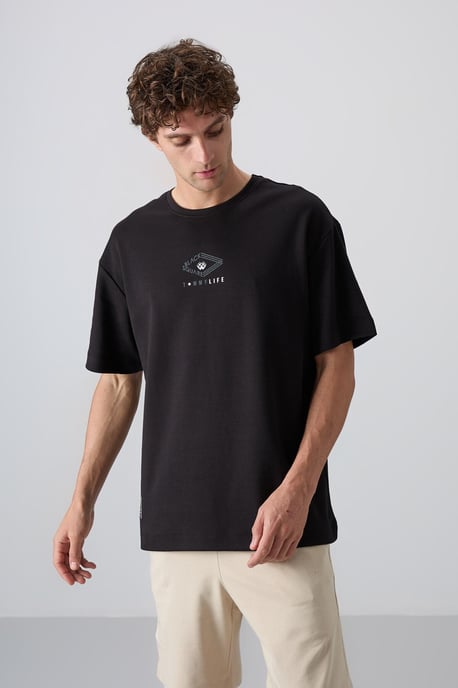 Överdimensionerad T-shirt i bomullsblandning med logotyp - Image 4
