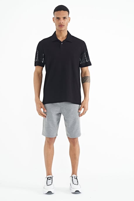 Heren Katoenen Polo Kraag Gedrukt T-Shirt - Image 2