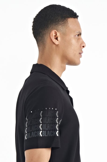 Heren Katoenen Polo Kraag Gedrukt T-Shirt - Image 3