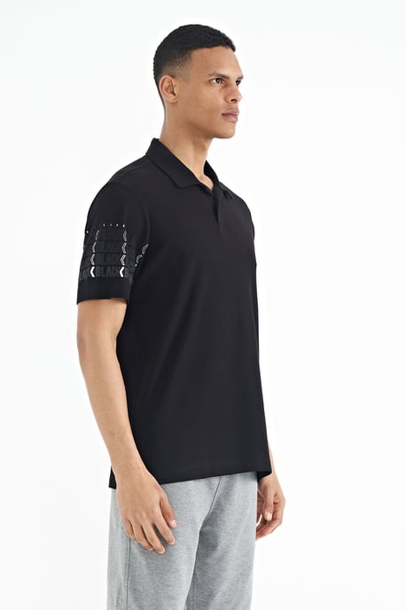 Heren Katoenen Polo Kraag Gedrukt T-Shirt - Image 4