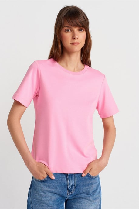 Dames Katoenen Crew Neck T-Shirt - Image 1