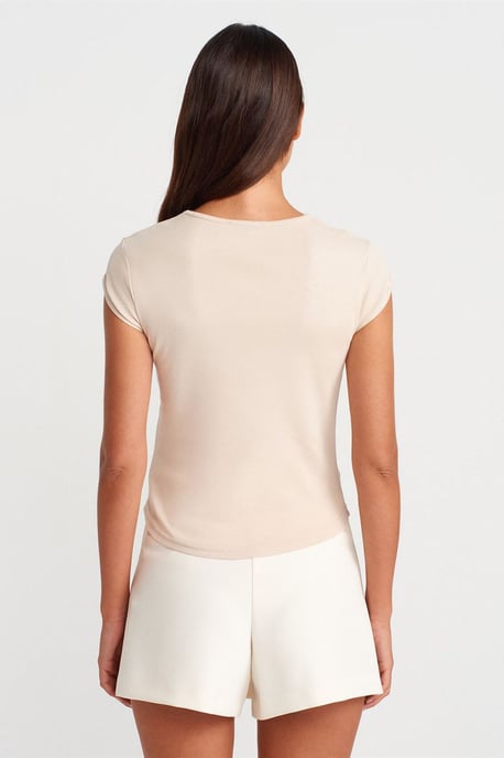 Dames Slim Fit Katoenen Crew Neck T-Shirt - Image 2