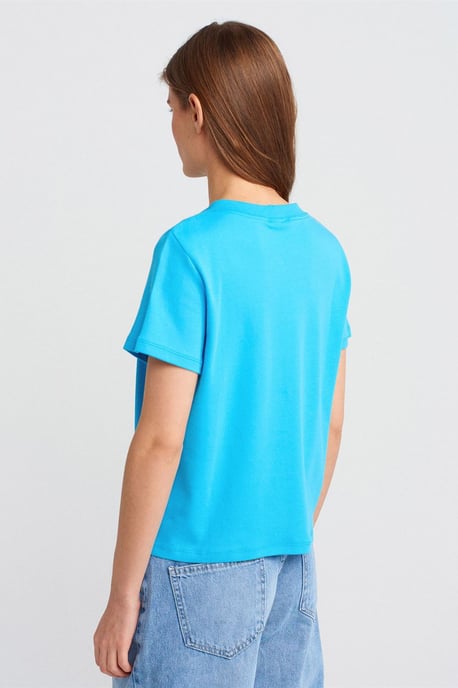 Dames Katoenen T-Shirt met Ronde Hals en Borduursel - Image 2