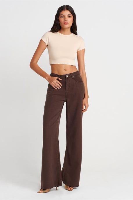 Dames Slim Fit Crop Crewneck T-shirt - Image 4