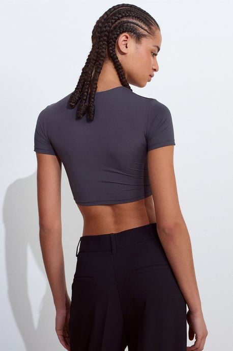 Dames Slanke Fit Crop T-Shirt - Image 2