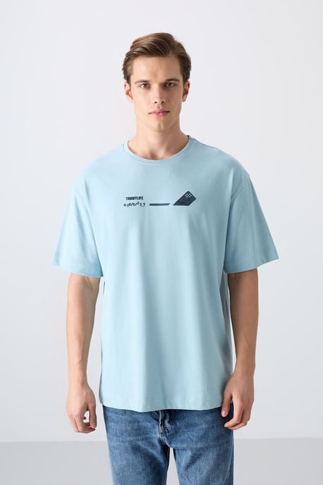 Oversized Cotton-Polyester Crew Neck T-Shirt - Image 3