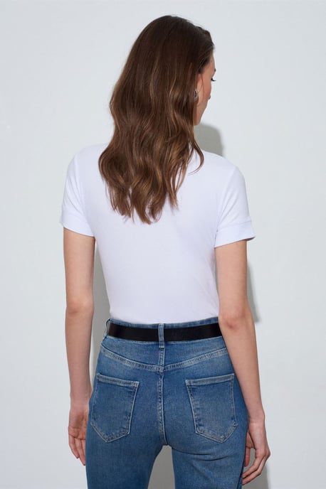 Dames Slim Fit Crew Neck T-Shirt - Image 2