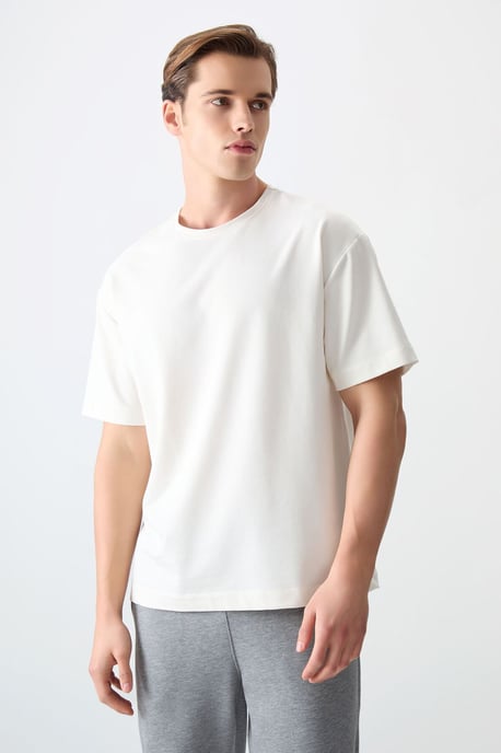 Oversized Katoenmix Crew Neck T-Shirt - Image 4