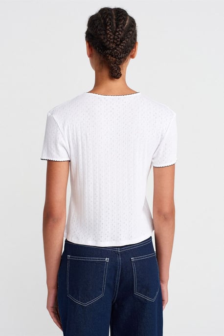 Women's Ribbed Crop T-Shirt - Image 2