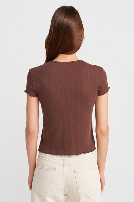 Kvinnors Slim Fit Bomulls T-shirt med Rundhals - Image 2