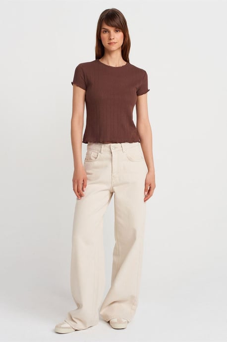 Kvinnors Slim Fit Bomulls T-shirt med Rundhals - Image 4