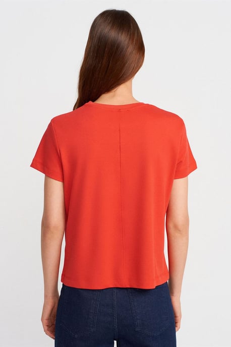 Women's Cotton Ribbed Crew Neck T-Shirt - Image 2