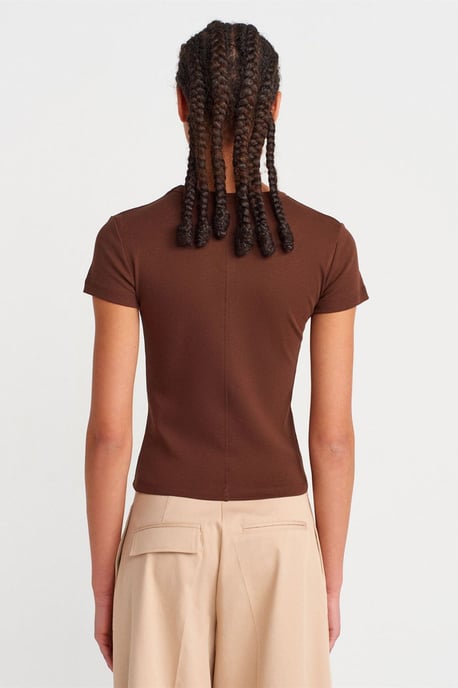Slim Fit Katoenen V-hals T-shirt - Image 2