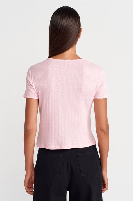Damstickad Croppad T-shirt - Image 2