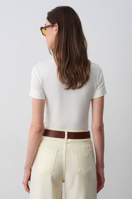 Dames Slim Fit Crew Neck T-Shirt - Image 2