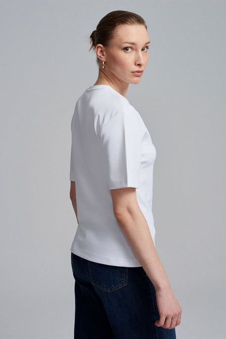 Dames T-shirt met ronde hals en korte mouwen - Image 2