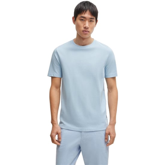 Hugo Boss Heren Boss Katoen Regular T-shirt (Lichtblauw) - Image 2