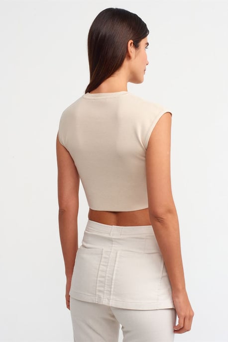 Women's Sleeveless Ribbed Crop T-Shirt - Image 2