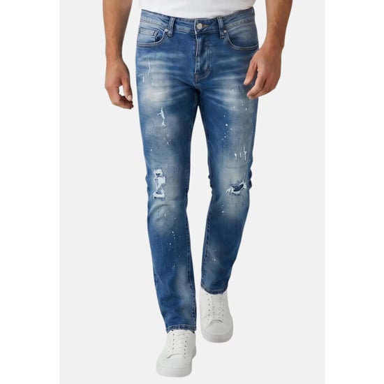 True Rise Jeans slim fit met gaten spijkerbroek volwassenen - Image 4
