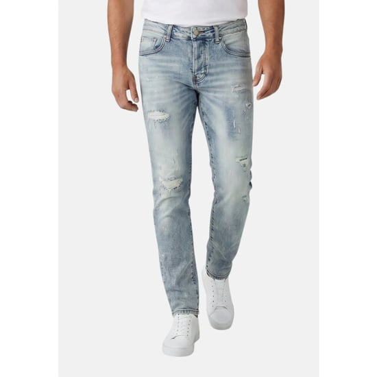 True Rise Spijkerbroek met gaten stretch slim fit jeans spijkerbroek volwassenen - Image 5