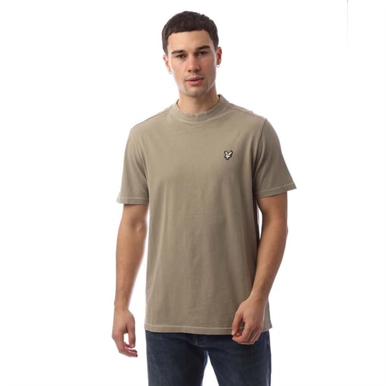 Lyle & Scott Heren Dye Wash T-shirt (Beige) - Image 1